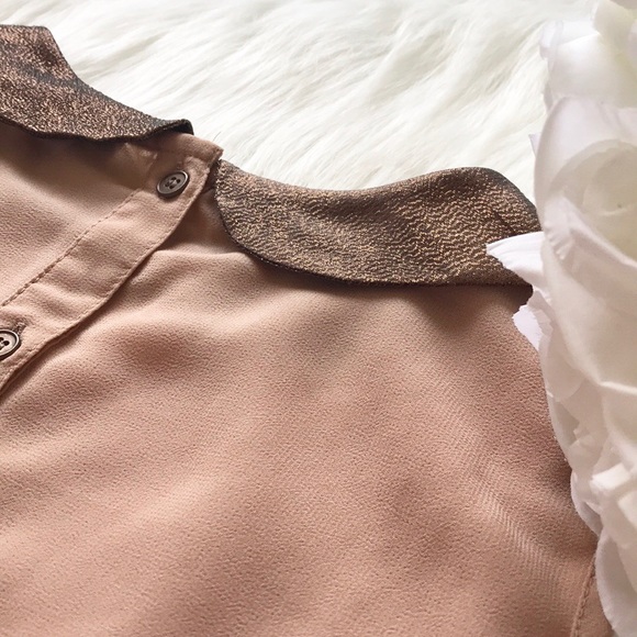 INFLUENCE— Metallic Scallop Collared Blouse - Picture 5 of 7